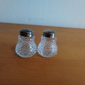 Vintage mini salt and pepper shakers glass